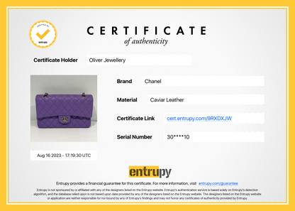 Chanel 2020 Purple Caviar Classic Medium Double Flap Bag