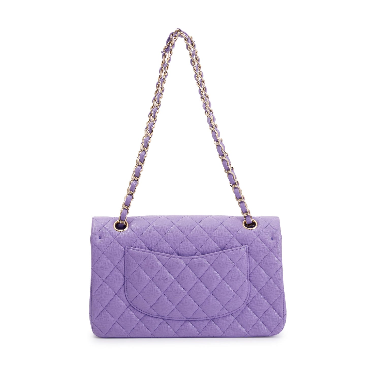 Chanel 2020 Purple Caviar Classic Medium Double Flap Bag