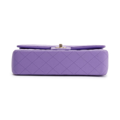 Chanel 2020 Purple Caviar Classic Medium Double Flap Bag