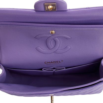 Chanel 2020 Purple Caviar Classic Medium Double Flap Bag
