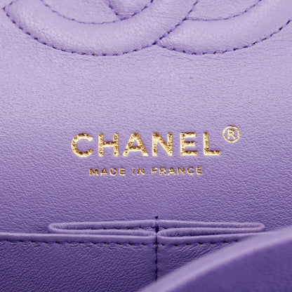 Chanel 2020 Purple Caviar Classic Medium Double Flap Bag