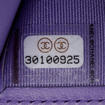 Chanel 2020 Purple Caviar Compact Wallet