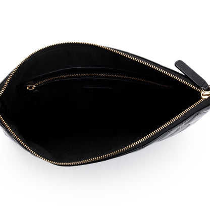 Chanel 2020 Quilted Patent Leather O-Case Clutch