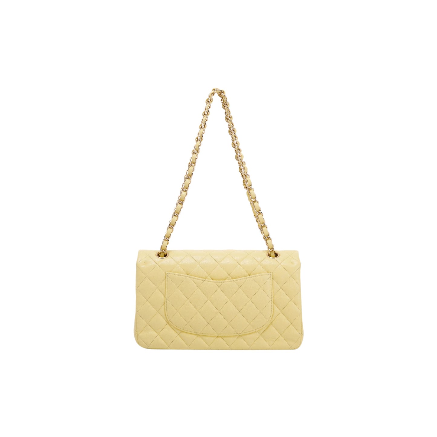 Chanel 2020 Yellow Caviar Classic Medium Double Flap Bag