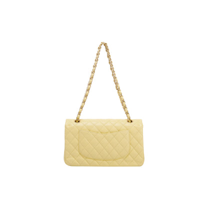 Chanel 2020 Yellow Caviar Classic Medium Double Flap Bag