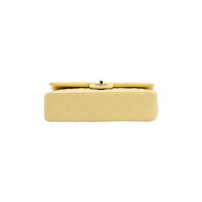 Chanel 2020 Yellow Caviar Classic Medium Double Flap Bag
