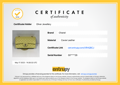 Chanel 2020 Yellow Caviar Classic Medium Double Flap Bag
