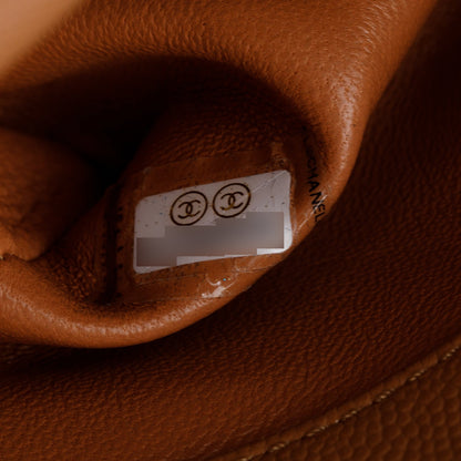 Chanel 2021 Beige Quilted Caviar Leather Mini Coco Top Handle Flap Bag