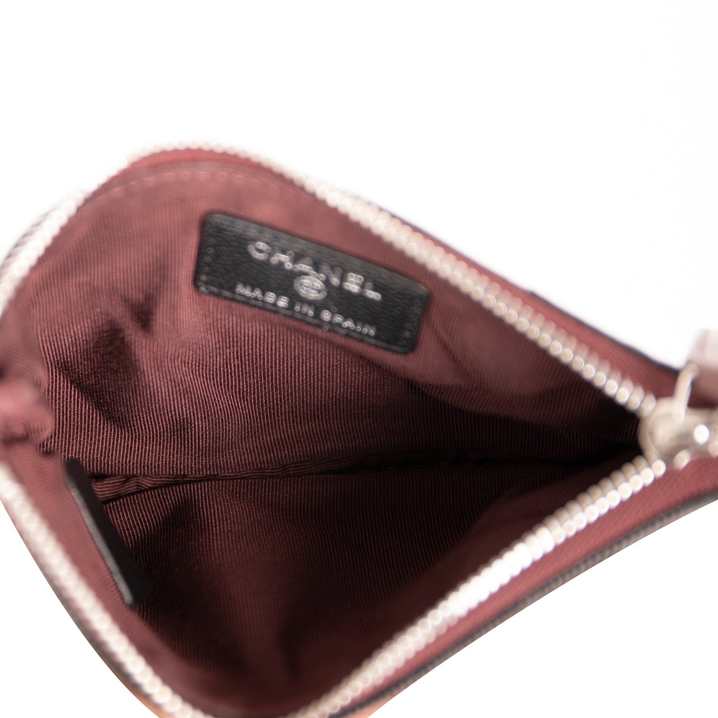 Chanel 2021 Black Caviar Classic Mini Zip Pouch