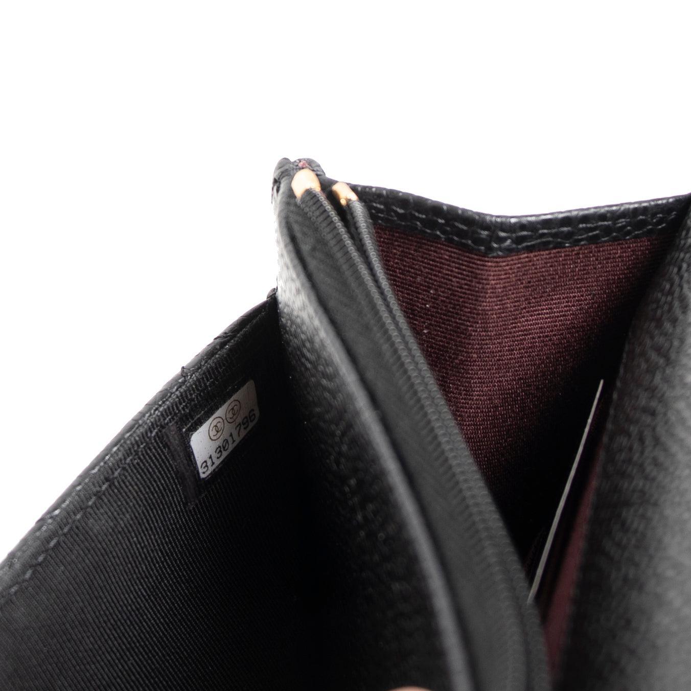 Chanel 2021 Black Caviar Classic Wallet on Chain