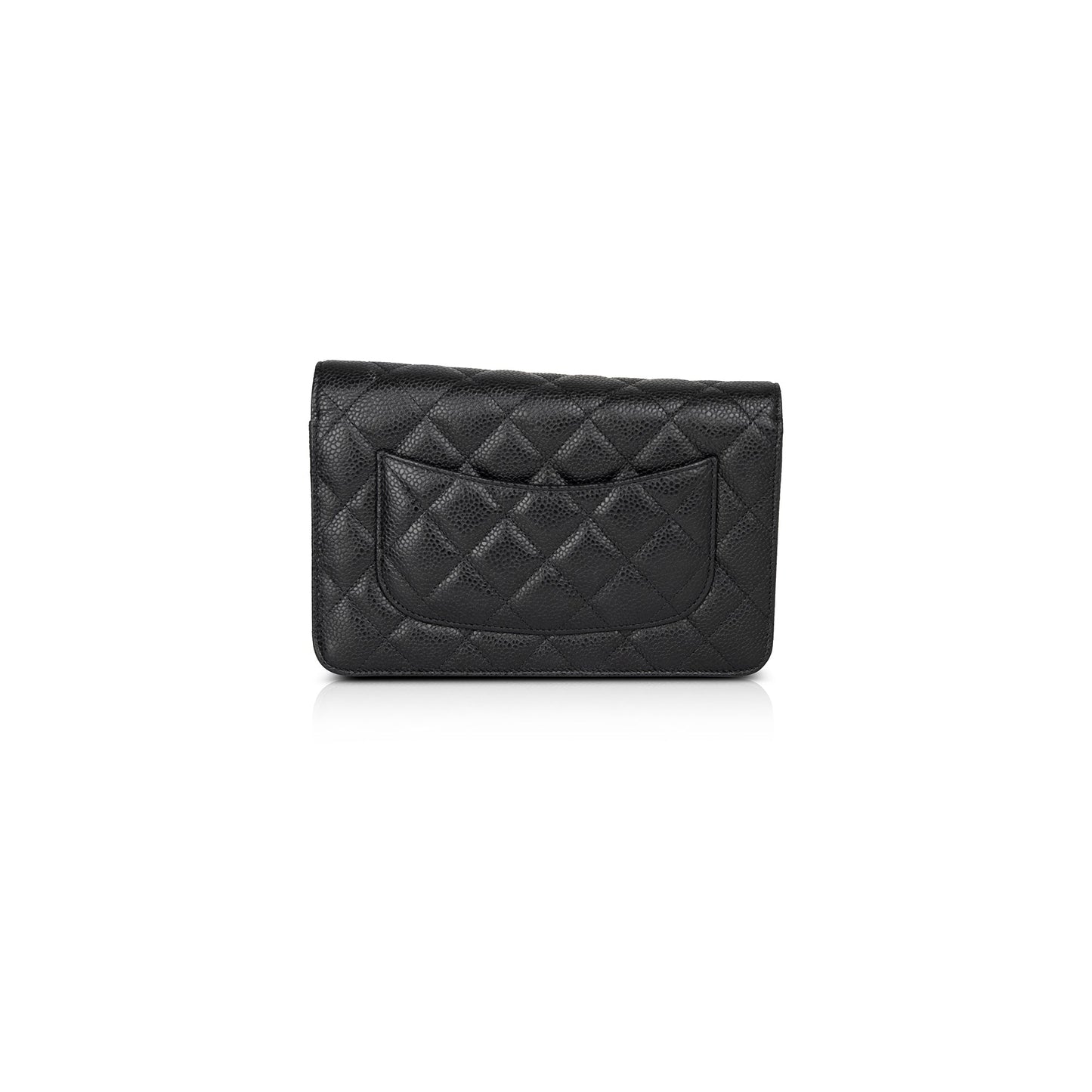 Chanel 2021 Black Caviar Classic Wallet on Chain