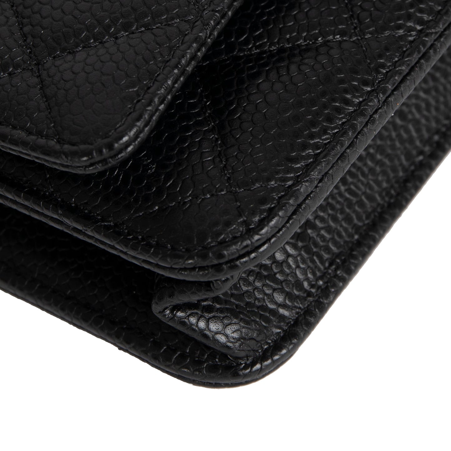 Chanel 2021 Black Caviar Classic Wallet on Chain