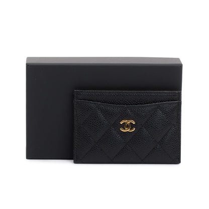 Chanel 2021 Black Caviar Leather Classic Card Holder
