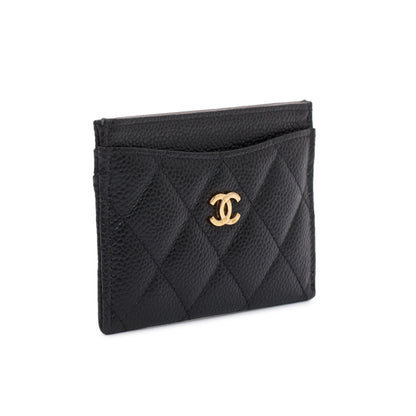 Chanel 2021 Black Caviar Leather Classic Card Holder