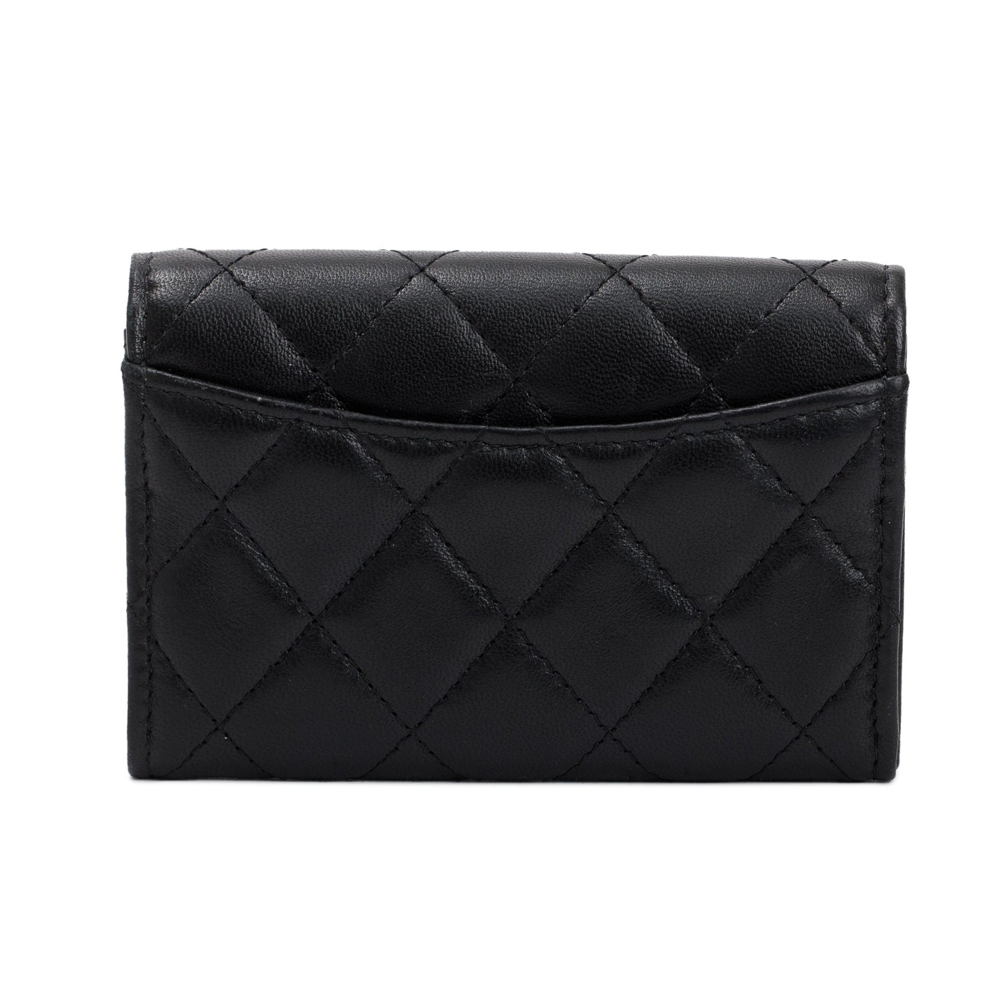 Chanel 2021 Black Caviar Leather Classic Flap Card Holder