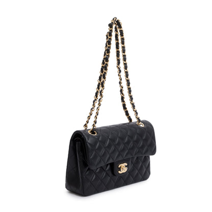 Chanel 2021 Black Lambskin Classic Small Double Flap Bag