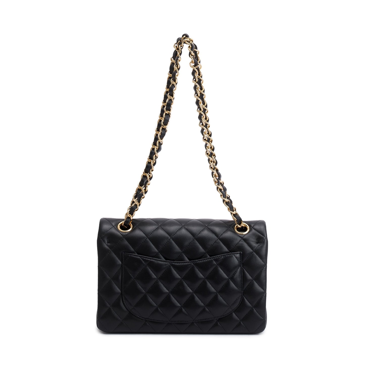 Chanel 2021 Black Lambskin Classic Small Double Flap Bag