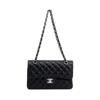 Chanel 2021 Black Lambskin Classic Small Double Flap Bag