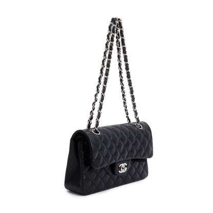 Chanel 2021 Black Lambskin Classic Small Double Flap Bag