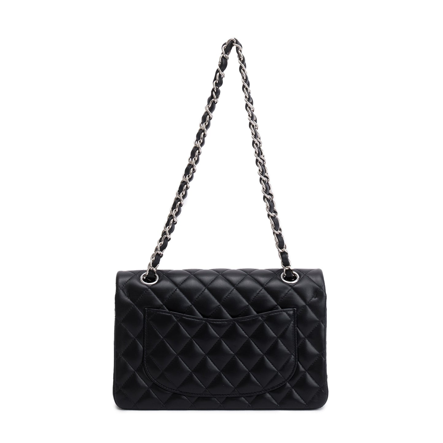 Chanel 2021 Black Lambskin Classic Small Double Flap Bag