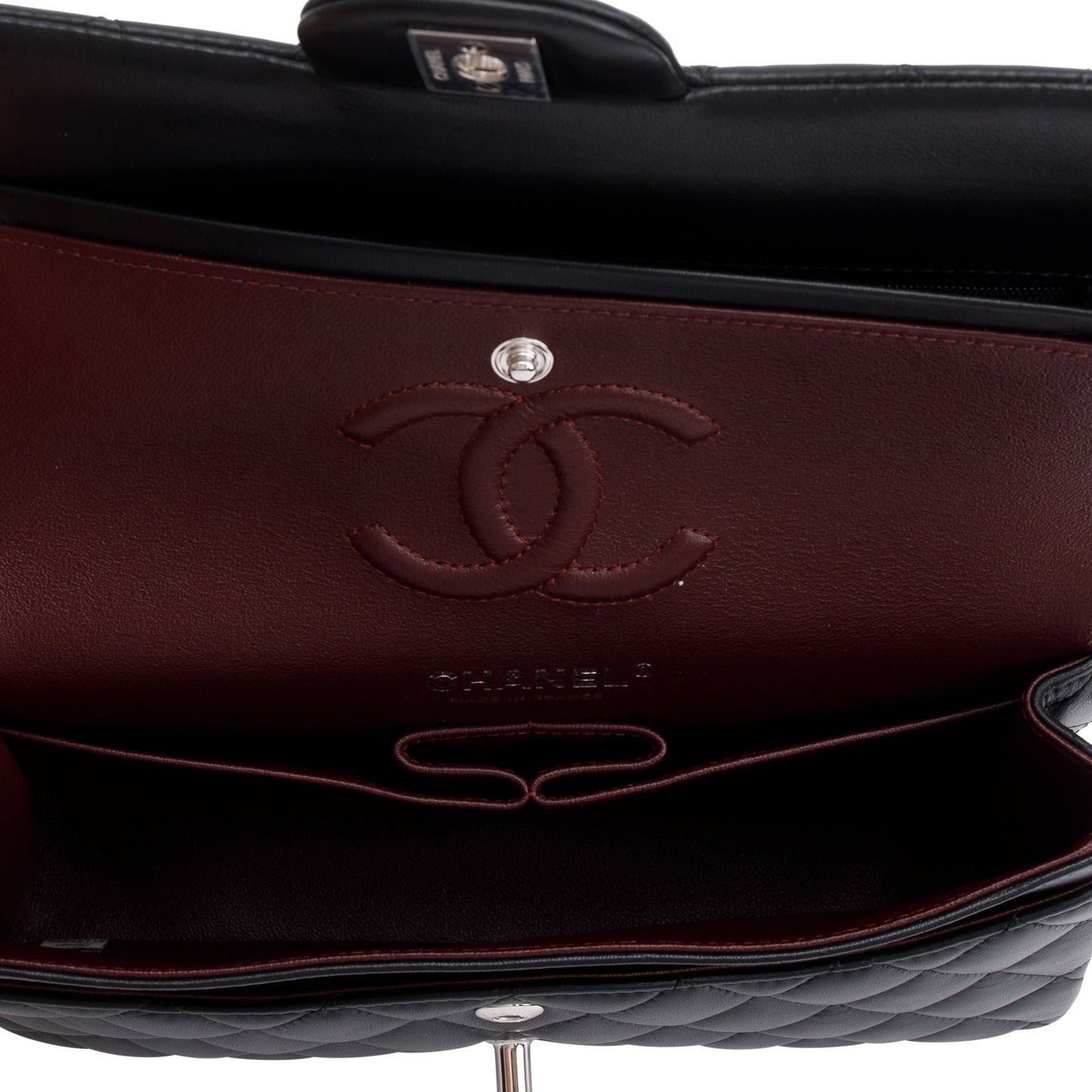 Chanel 2021 Black Lambskin Classic Small Double Flap Bag