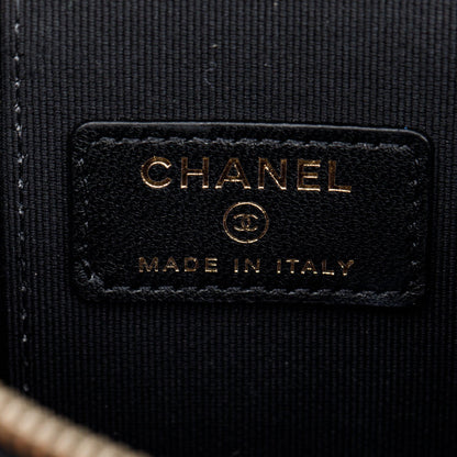 Chanel 2021 Black Lambskin Leather Mini Vanity Case