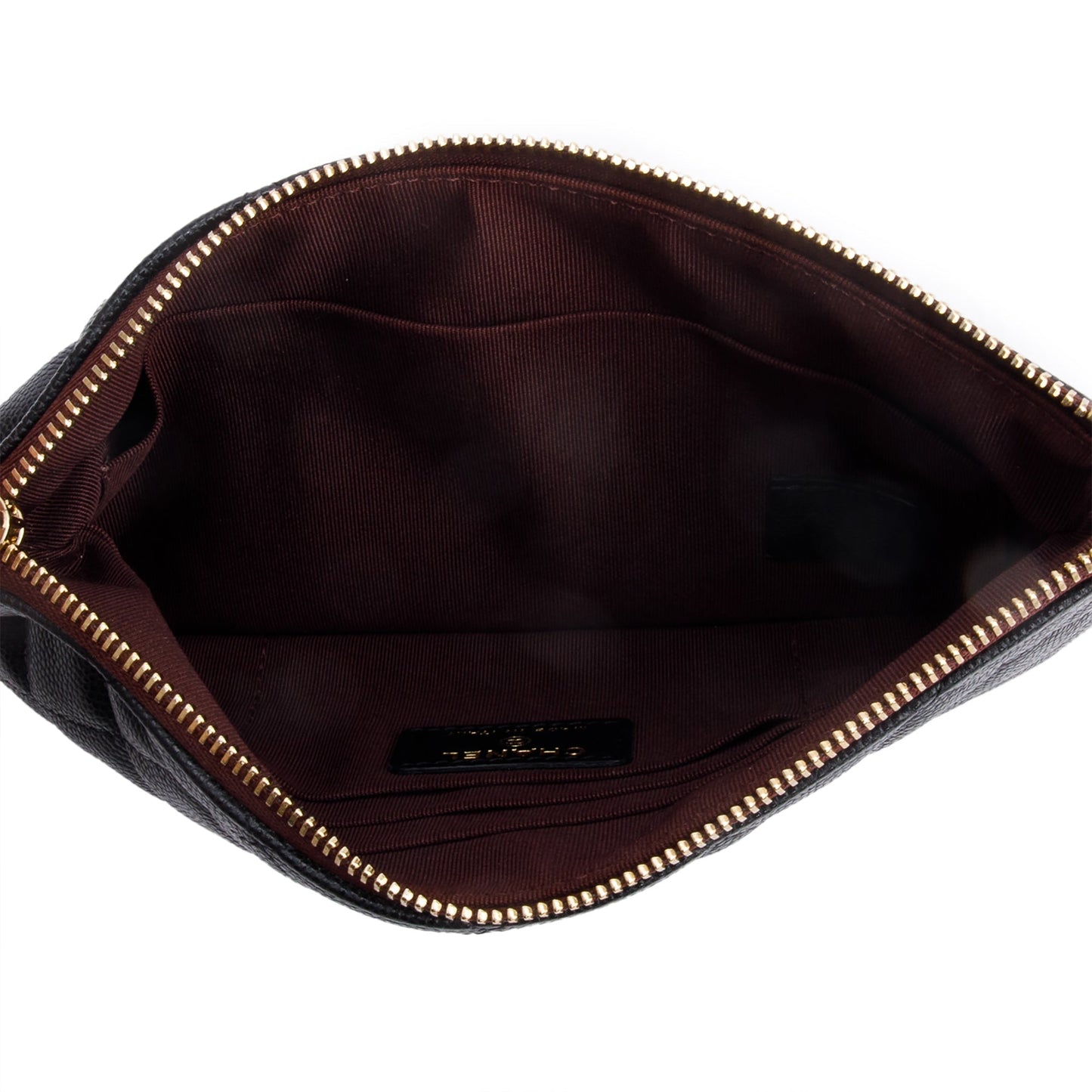 Chanel 2021 Black Quilted Caviar Leather Classic Zipped Pouch