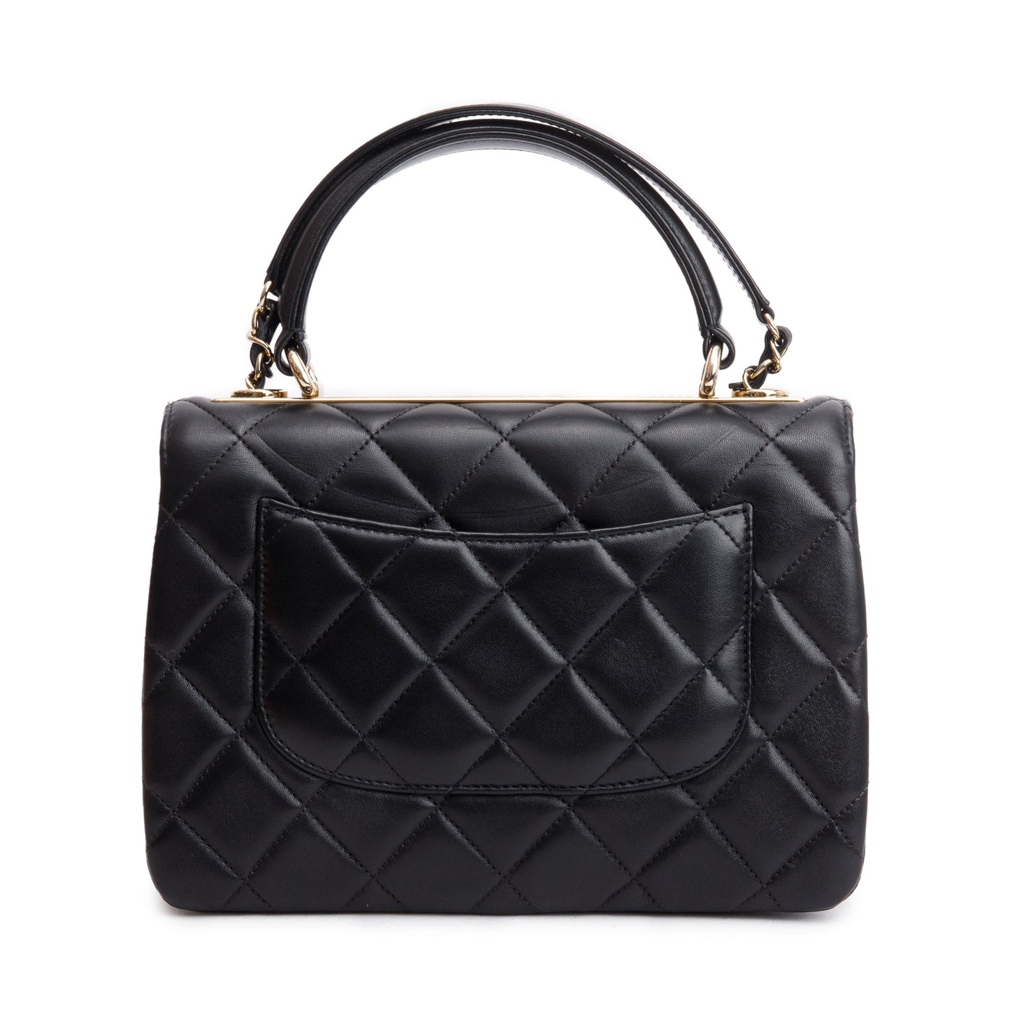 Chanel 2021 Black Quilted Lambskin Trendy CC Small Top Handle Flap Bag