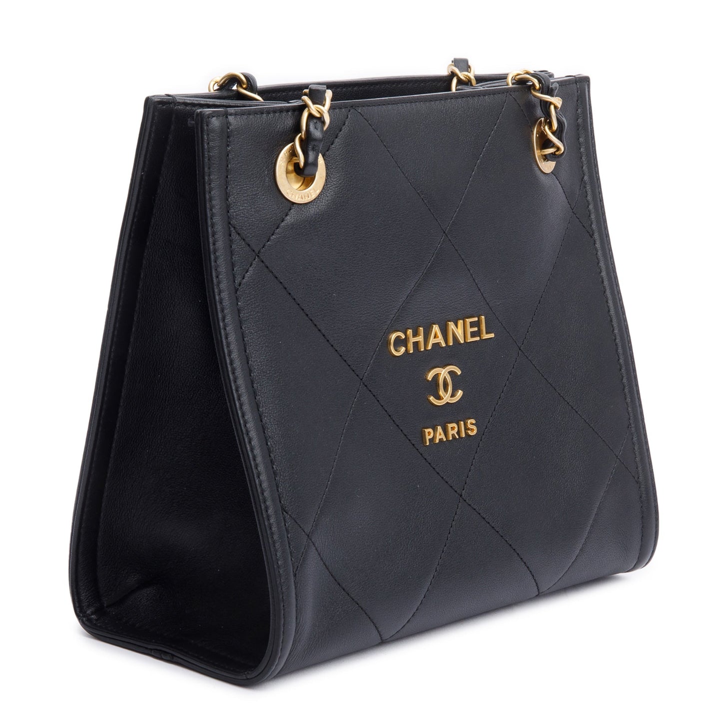 Chanel 2021 Black Quilted Matelasse Mini Shopper Tote