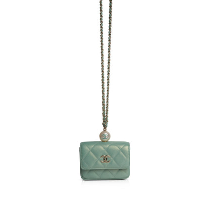 Chanel 2021 CC Pearl Coin Purse with Chain
