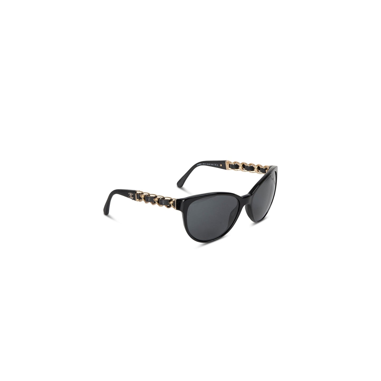 Chanel 2021 Chain-Link & Leather Sunglasses