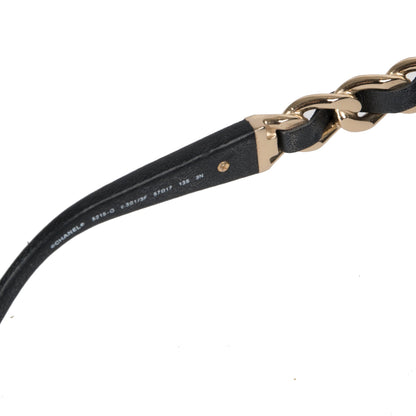 Chanel 2021 Chain-Link & Leather Sunglasses