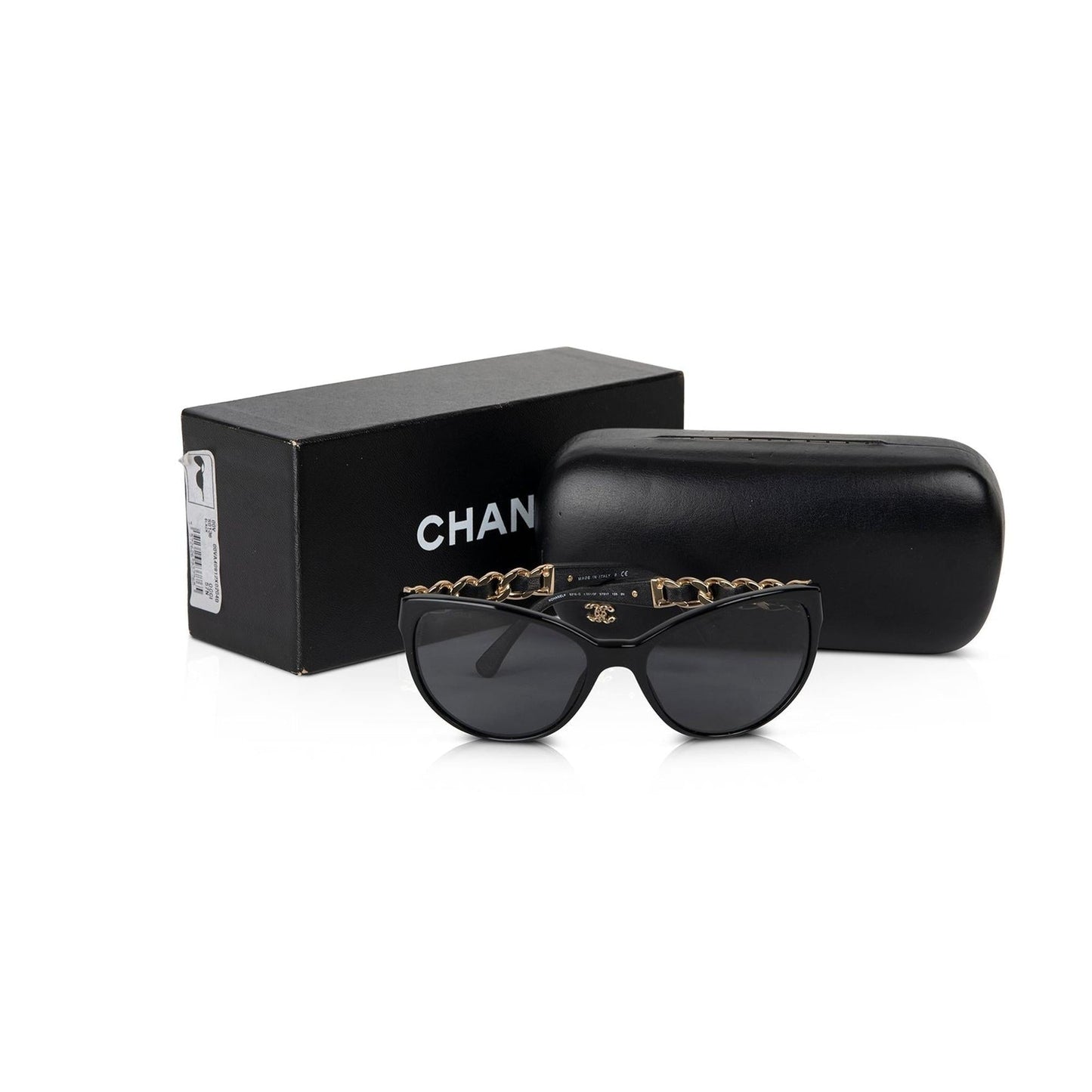 Chanel 2021 Chain-Link & Leather Sunglasses