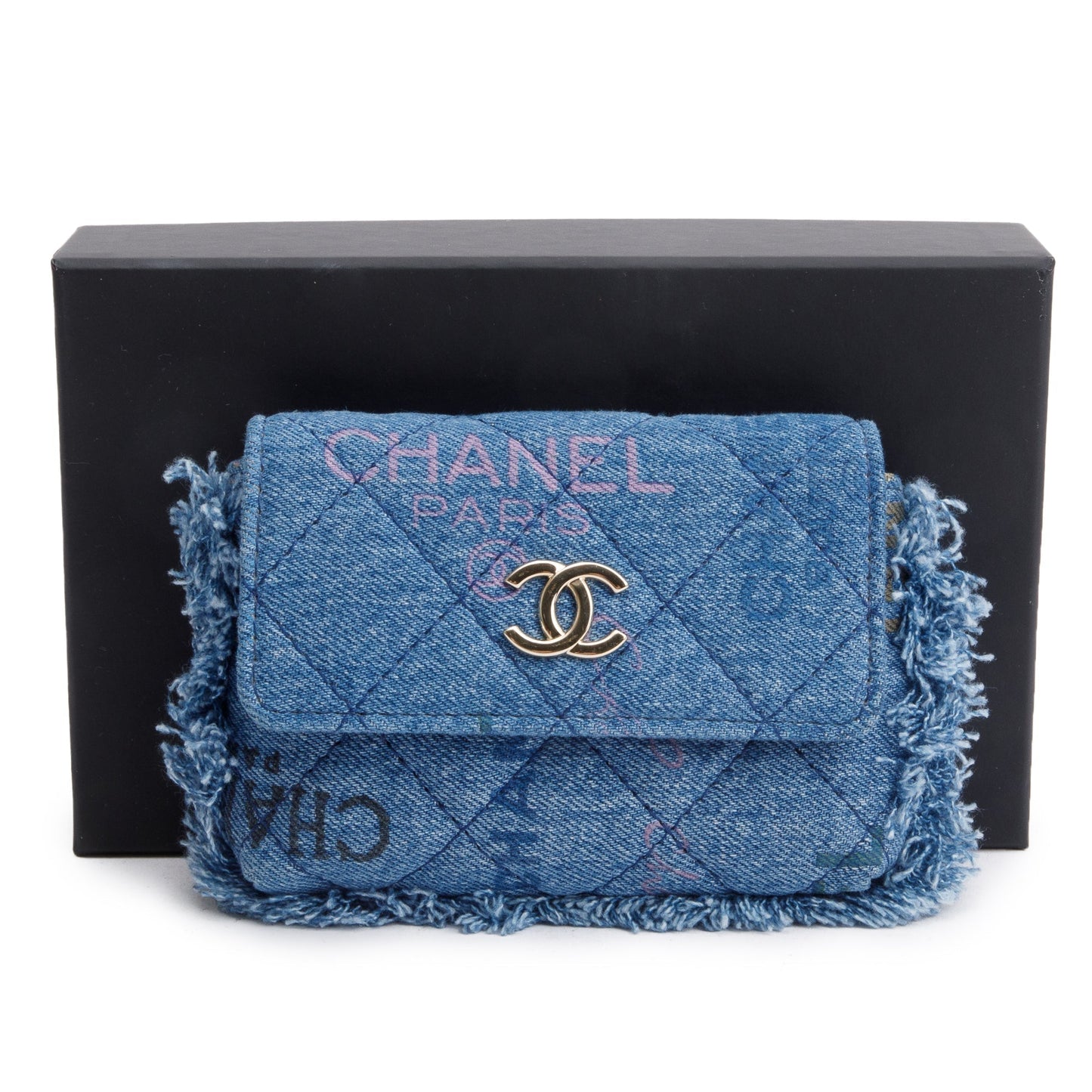 Chanel 2021 Denim Mood Clutch with Chain