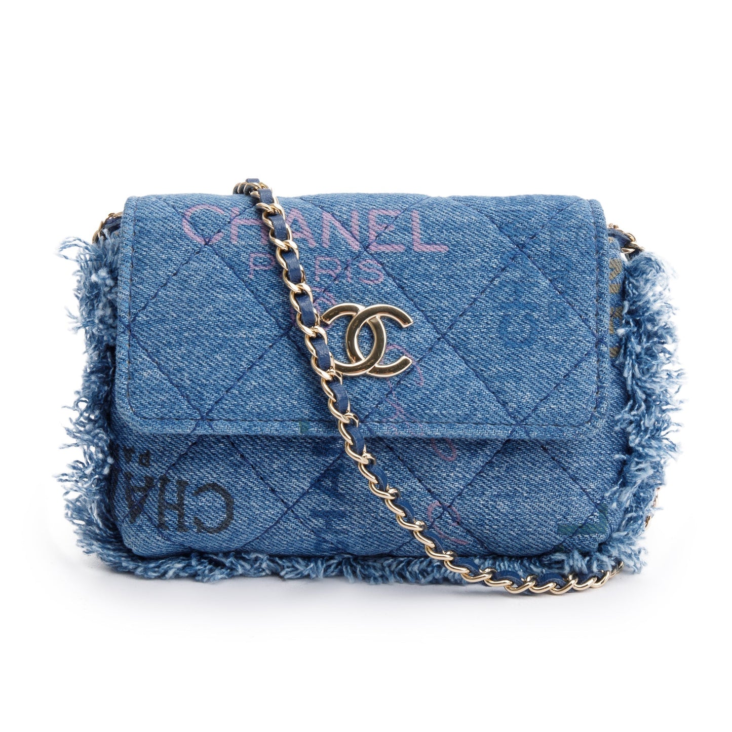 Chanel 2021 Denim Mood Clutch with Chain