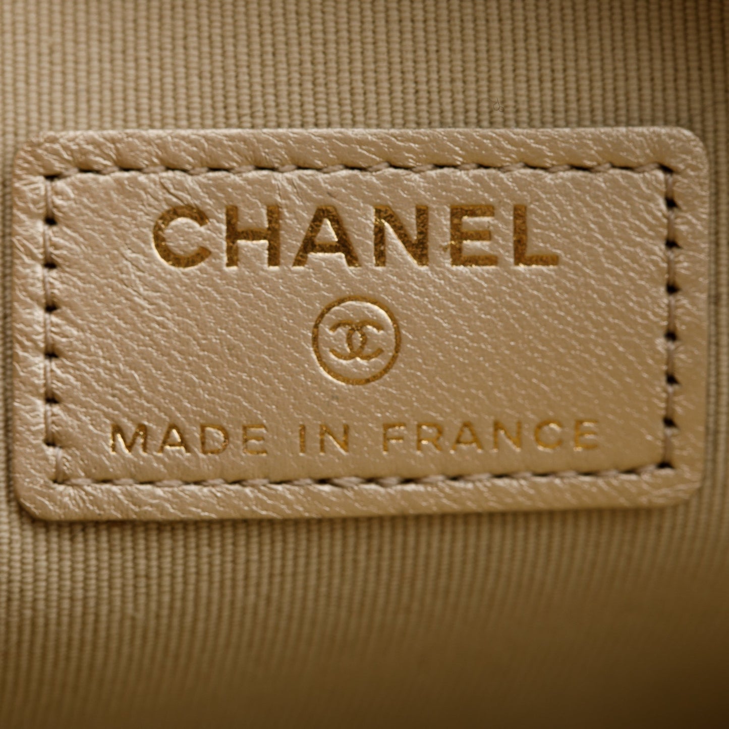 Chanel 2021 Gold Lambskin Leather Mini CC In Love Heart Bag