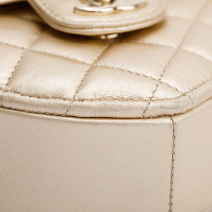 Chanel 2021 Gold Lambskin Leather Mini CC In Love Heart Bag