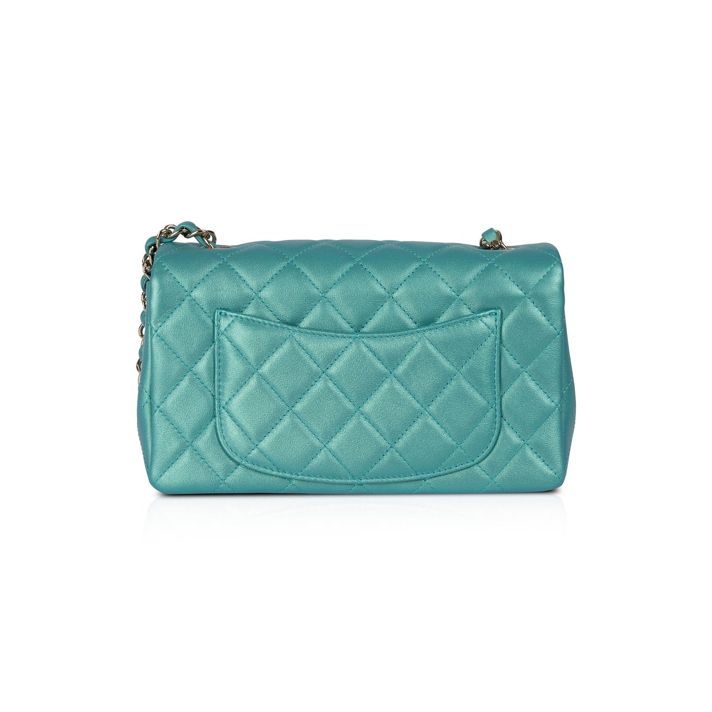 Chanel 2021 Green Iridescent Classic Mini Rectangular Flap Bag