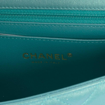 Chanel 2021 Green Iridescent Classic Mini Rectangular Flap Bag