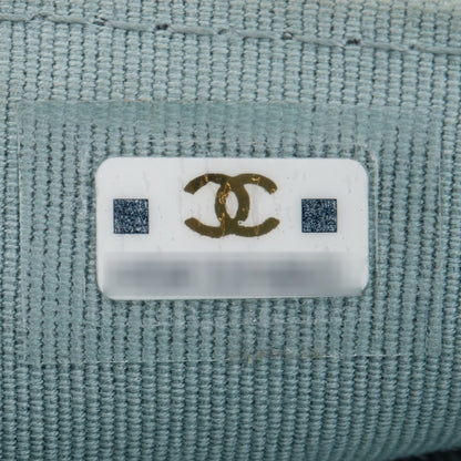 Chanel 2021 Grey Caviar Leather Medium Flap Wallet