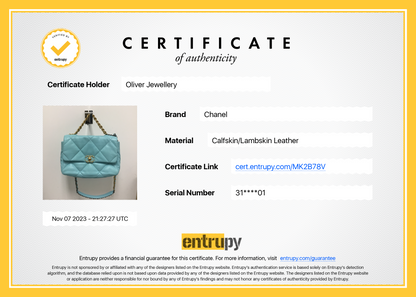 Chanel 2021 Light Blue Lambskin Leather Large 19 Flap Bag