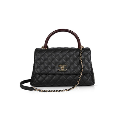 Chanel 2021 Medium Lizard-Trimmed Coco Handle Bag