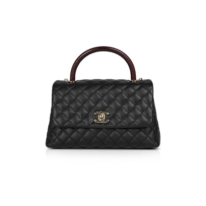 Chanel 2021 Medium Lizard-Trimmed Coco Handle Bag