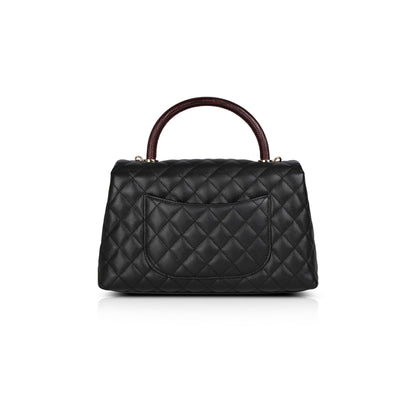 Chanel 2021 Medium Lizard-Trimmed Coco Handle Bag