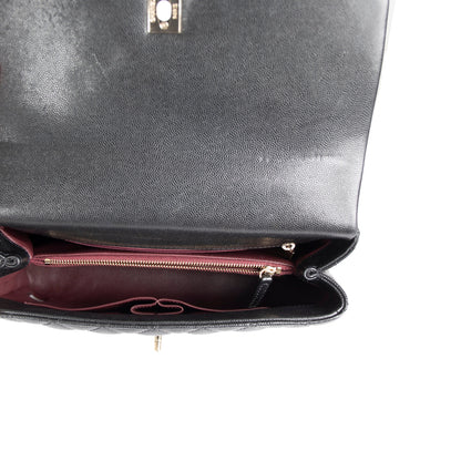 Chanel 2021 Medium Lizard-Trimmed Coco Handle Bag