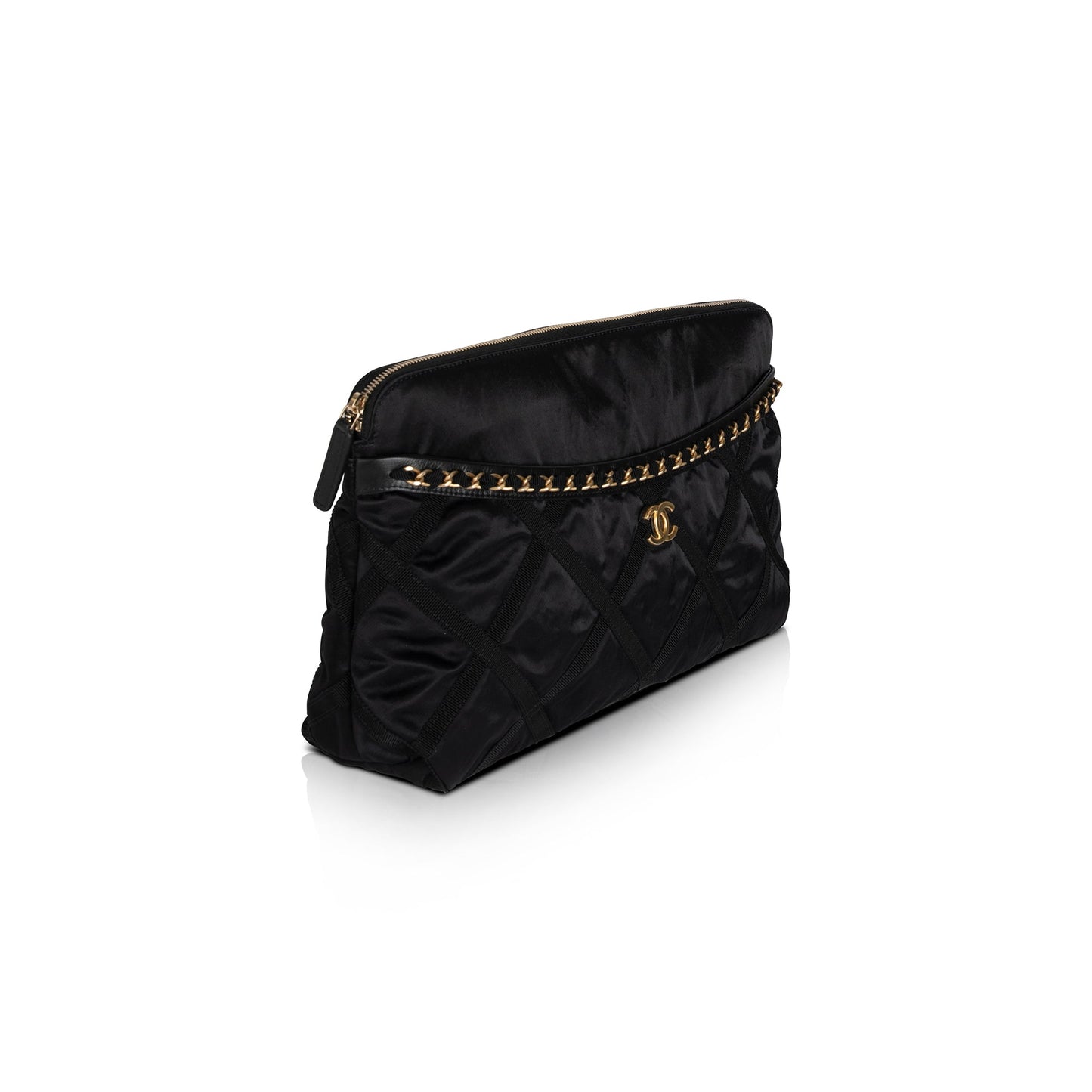 Chanel 2021 Nylon Grosgrain Lifestyle Pouch with Foldable Tote Bag