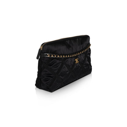 Chanel 2021 Nylon Grosgrain Lifestyle Pouch with Foldable Tote Bag