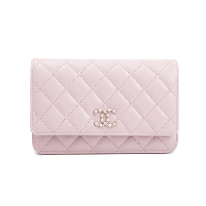 Chanel 2021 Pink Caviar Leather Coco Candy Wallet on Chain
