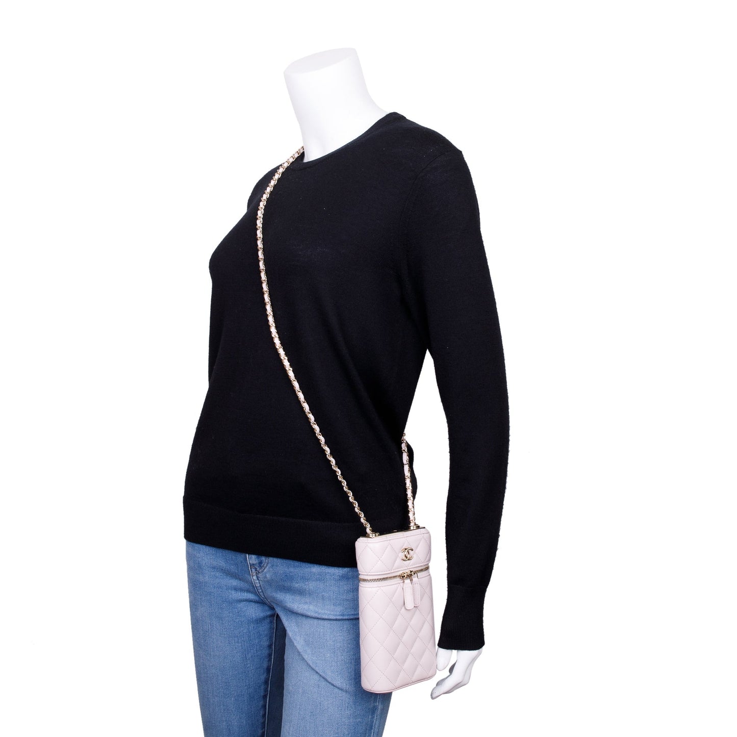Chanel 2021 Pink Quilted Lambskin Leather Trendy CC Phone Holder Crossbody