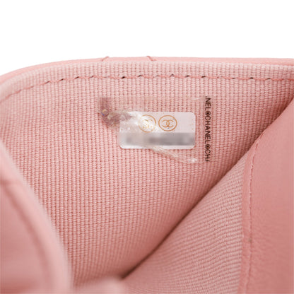 Chanel 2021 Pink Quilted Leather 19 Flap Wallet